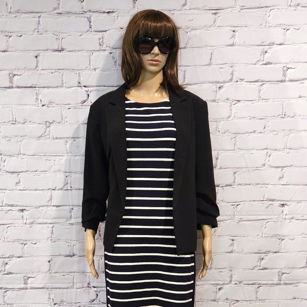 BANANA REPUBLIC - Navy and white short sleeve striped dress - Picture 14 of 15